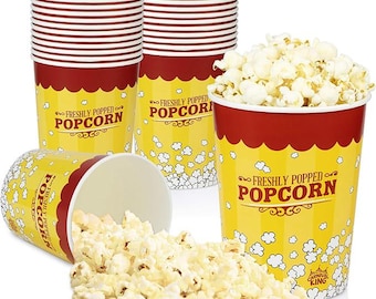 50er Pack 32 oz Popcorn Eimer. Einweg. Popcornbehälter aus Papier. Fettabweisend. Heimkino Filmabend, Ermäßigungen. Schneller Versand