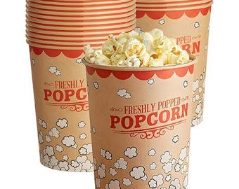 50er Pack 32 oz Popcorn Eimer. Einweg. Popcornbehälter aus Papier. Fettabweisend. Heimkino Filmabend, Ermäßigungen. Schneller Versand