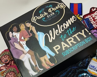 Past Monthly Subscription Sacks | Patch Party Club Monthly Patch Box | Mystery Box | Exclusive Patch Gift Box | Afropunk | Pa