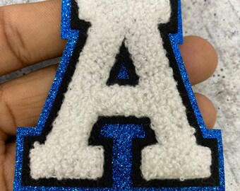 New Arrival Blue Chenille Gold Glitter W White Felt Size Etsy