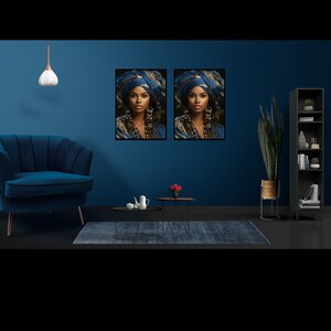 Downloadable: Vibrant &quot;Turban Headwrap&quot; Afrocentric Art, Digital Art Download, Charming Printable Sticker/Poster/Art for Home Decor & Crafts