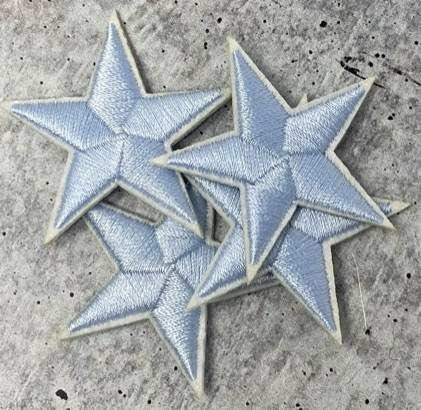 4cm Star Patch Embroidered Iron on Star Patches Gold, Silver, Red,  Metallic, Blue Badge Motif Appliqué Patch Clothes Badge Sticker 158 164 