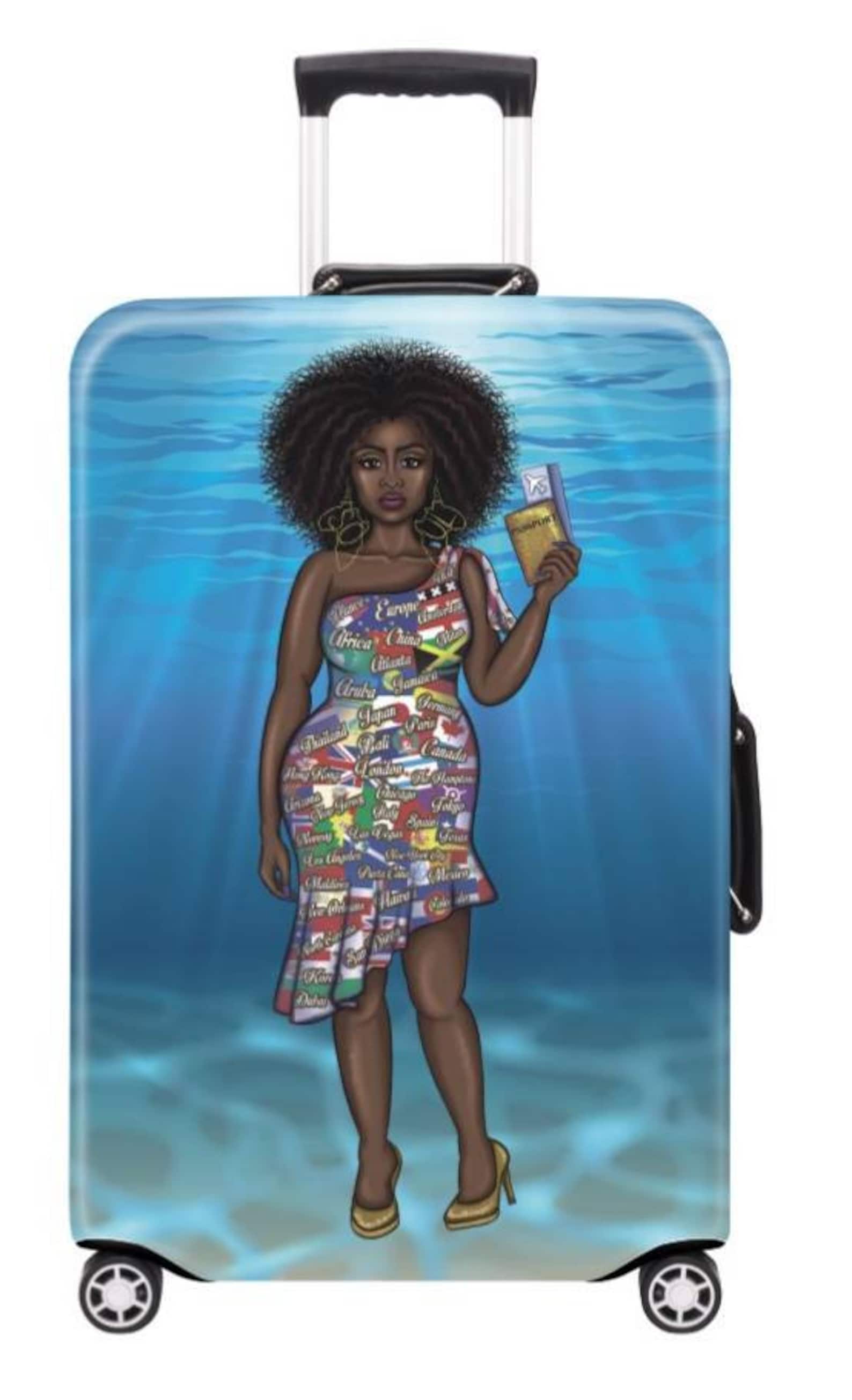 Girls Trip Blue Spandex Luggage Cover black Girls Etsy