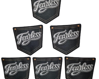 Patch Party Club (6-pc Wholesale Pack) "Fearless Pocket" Premium Iron-On Patches – Same Style, for DIY, Hats, Jackets, MSRP 55