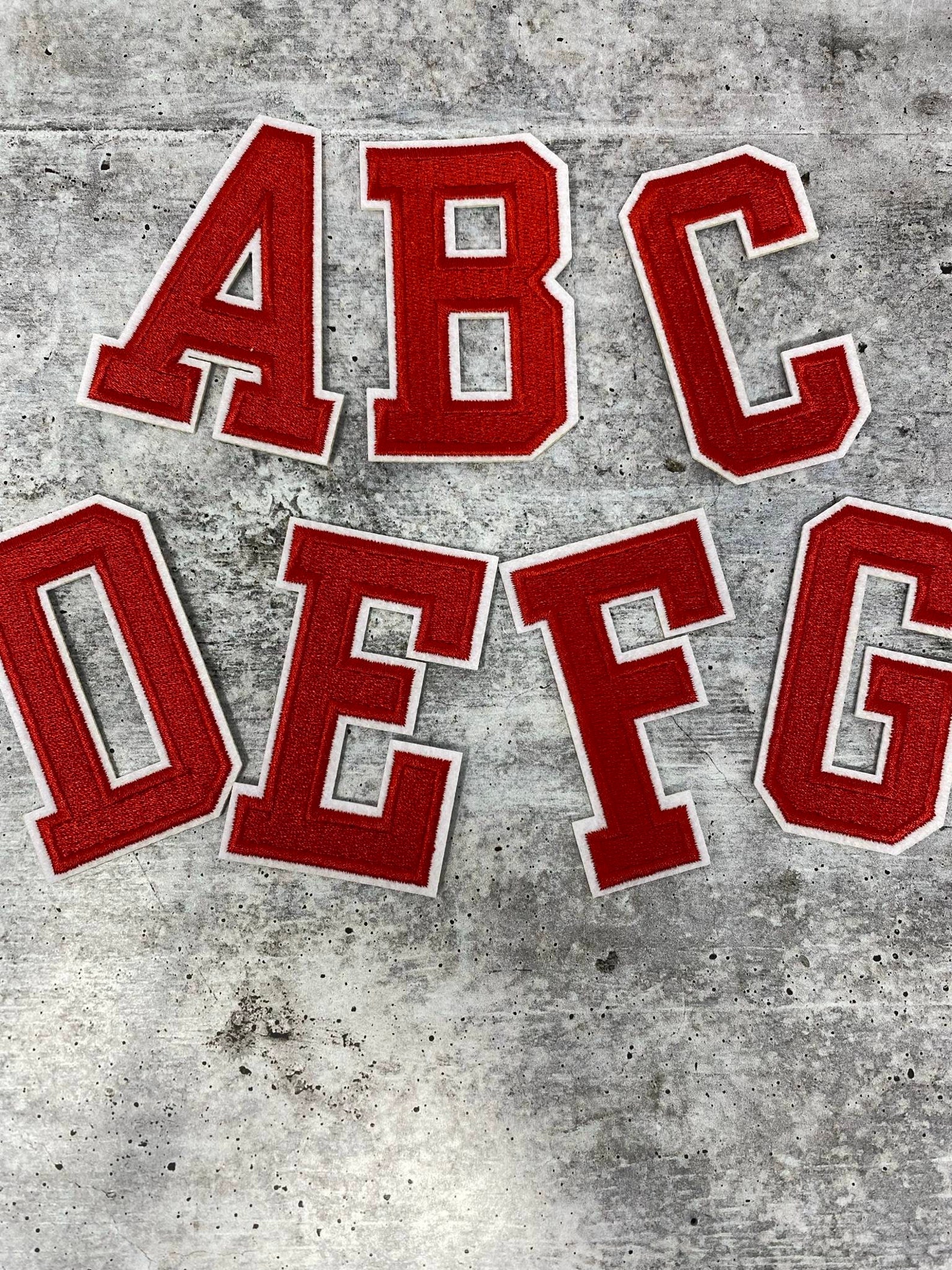 New red 3 Embroidered Letter W/ White Felt - Etsy