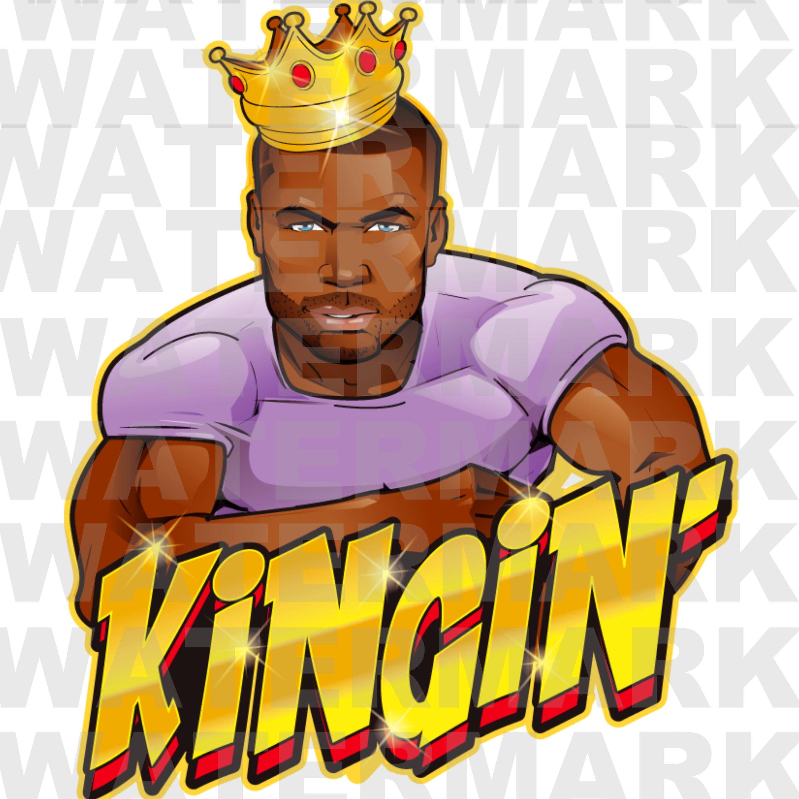 Kingin Black King with Crown HiRes Vector File Handsome Etsy