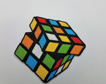 Cool, Embroidered Patch "Rubiks Cube " 3-inch, Iron-on Patch, Cute Patch Badge