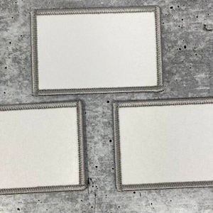 Beste Qualität, 3 "x 2" (rechteckig), Sublimationspatch-Rohlinge, Papierrücken, Aufnäher oder Aufklebe-Sublimationspatches für Jacken, Kleidung, Hüte