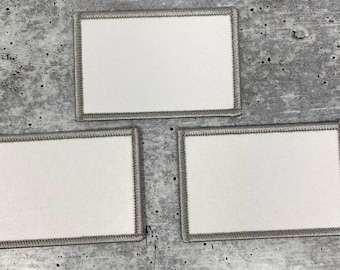 Beste Qualität, 3 "x 2" (rechteckig), Sublimationspatch-Rohlinge, Papierrücken, Aufnäher oder Aufklebe-Sublimationspatches für Jacken, Kleidung, Hüte