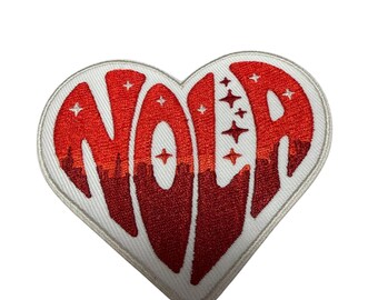 Patch Party Club (1-Pc.) NOLA Patch, New Orleans Louisiana Embroidered Adhesive Patch, Heart City Pride Patch, Travel Souvenir Patch