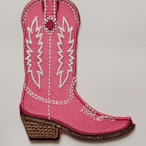 Aufnäher Party Club, (1-teilig) Classic Hot Pink &quot;&quot;Cowboy Boot&quot;&quot; Bügelbild, Gr. 7, Für Jacken, Taschen, Trucker Hüte und Schuhe