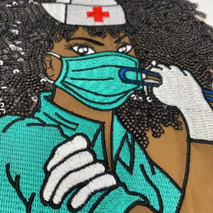 New, "essential Queen" Sequins, Embroidery, & Satin, Sz. 9" Patch, Iron