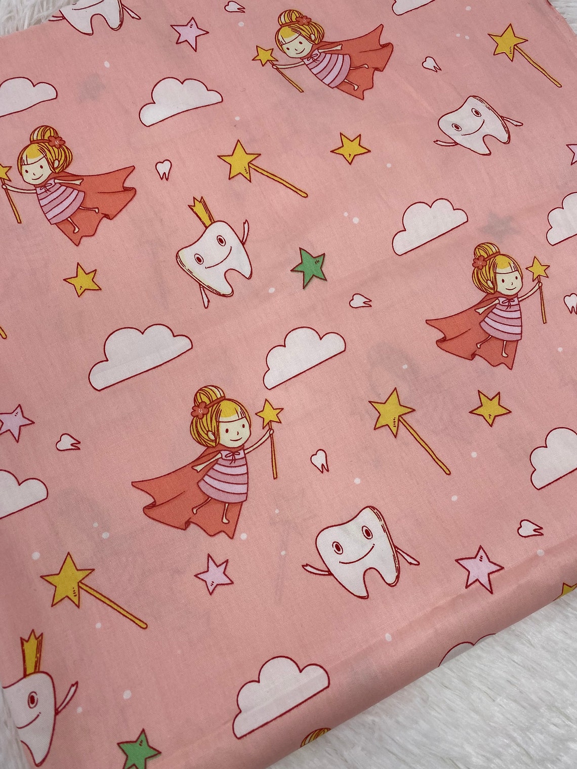 NEW tooth Fairy 100 Ribbed Cotton Fabric Etsy