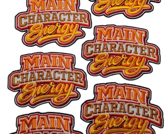 Patch Party Club (6-pc Wholesale Pack) "Main Character Energy" Premium Iron-On Patches – Same Style, for DIY, Hats, Jackets, MSRP 55