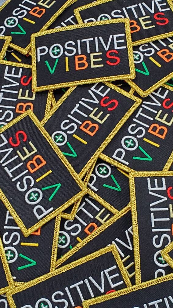 Motivational Emblem Positive Vibes Colorful Patch | Etsy