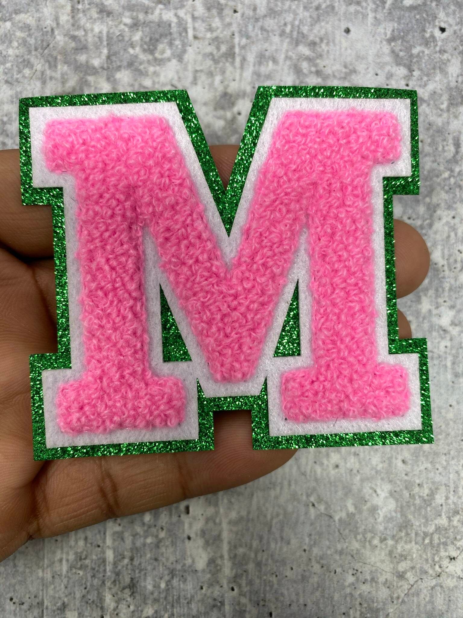 Pink & Gold Flair Chenille Letter Stickers  Varsity Chenille Bubble  Letters – L. Mae Boutique