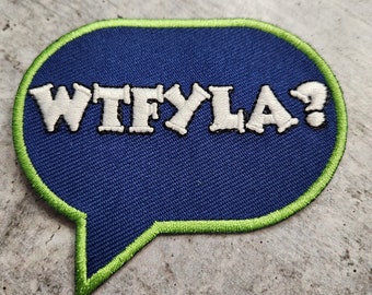 Patch Party Club, "What You Looking At" Speech Bubble Iron-On Patch, 3", Humorous Patch