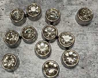 Bulk: Sparkling Crystal 8mm "SILVER CUP" Rivets + Pins,(6oz JAR) for Pearl Setting Machine, Clothing Decoration, Great For Denim and More