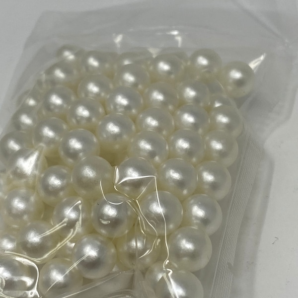 No Hole, "Ivory Pearls" Loose Pearl Set,(100 PCS), Pearls For Pearl Setting Machine, Easy to Apply, Great For  Garments, Denim, Fabric, Shoe