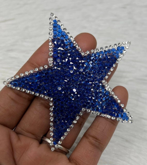 Exclusive BLUE Rhinestone star Bling Patch Size - Etsy