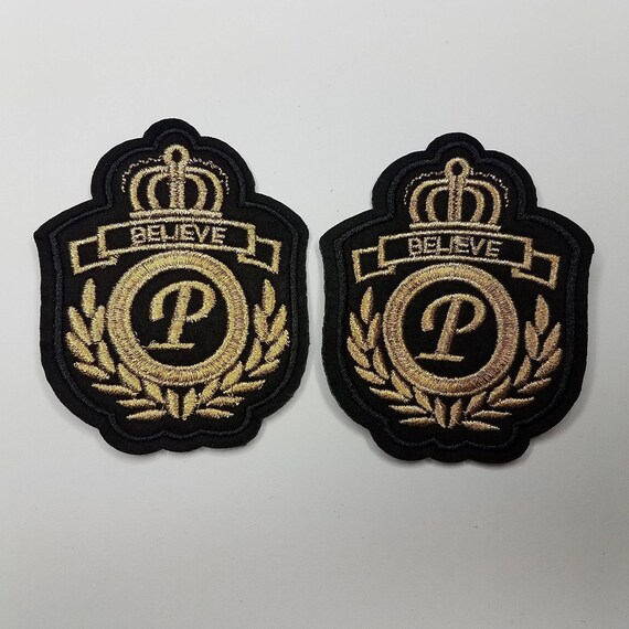Cool 2pc/set, Gold Metallic QUEEN patches, DIY, Embroidered