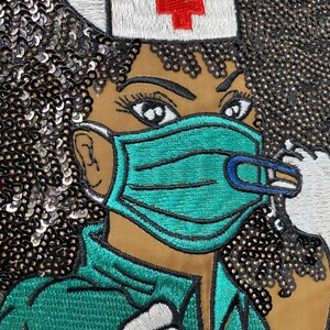 New, "essential Queen" Sequins, Embroidery, & Satin, Sz. 9" Patch, Iron