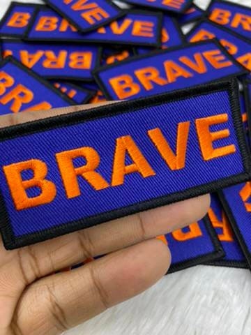 Popular Patch, Blue, Black & Orangebrave Iron-on Embroidered Patch 