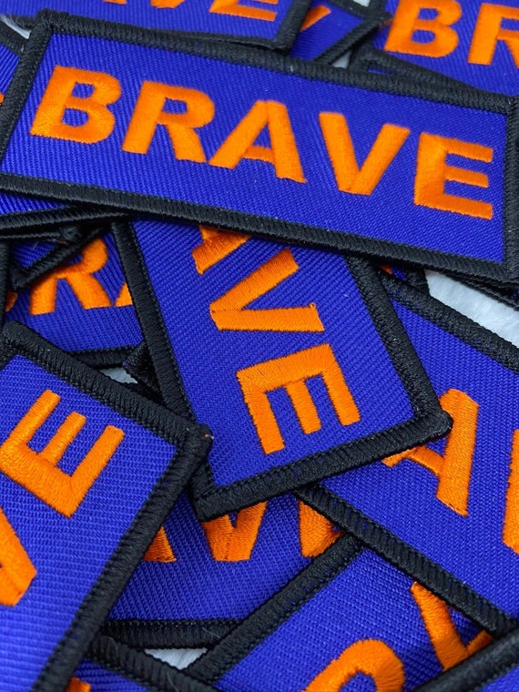 Popular Patch, Blue, Black & Orangebrave Iron-on Embroidered Patch 
