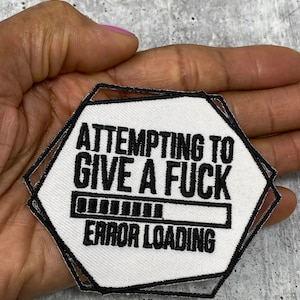 Sarcastic Patch, 1-pc "Attempting to Give AF" Statement Patch, Size 3.5", Applique for Clothing, Iron-On Embroidered Patch, Funny Gifts
