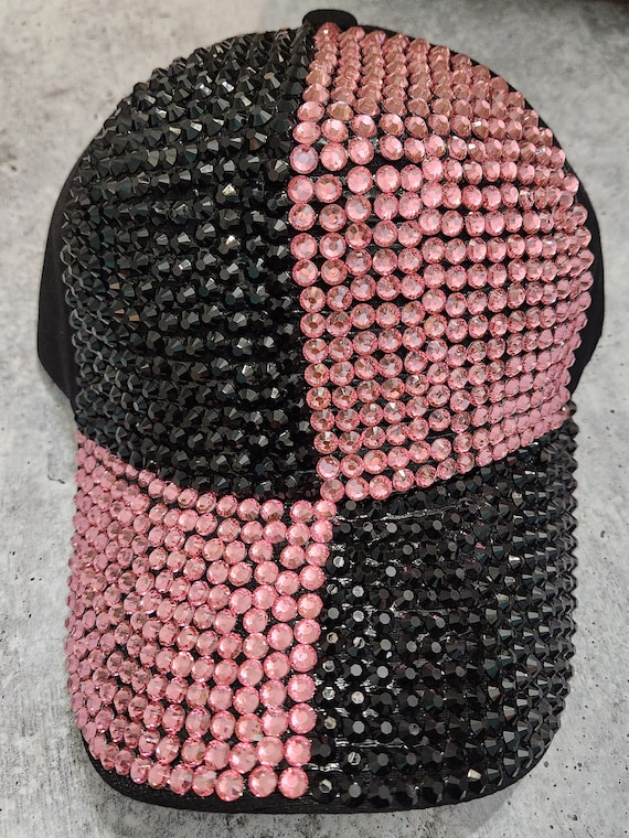 Glamorous Pink Embellished Cap Sequined Glamour Cap NEW adjustable WASHABLE HOT Pink SILVER  main image 3