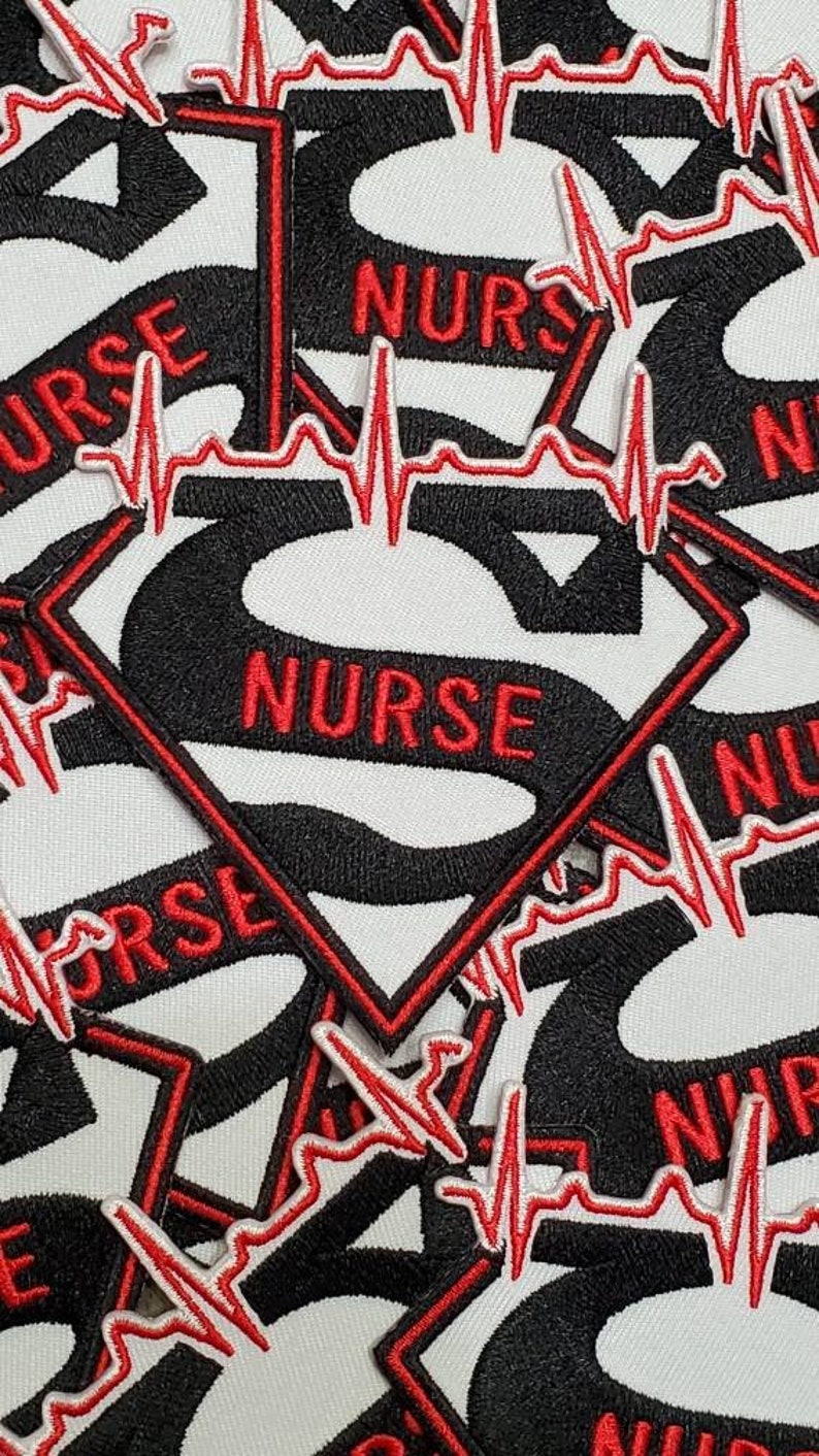 New Arrival, Super Nurse Badge Red/White/Black Embroidered Patch, Size 4, Iron-on Applique, DIY Patch for Clothing & Shoes image 10