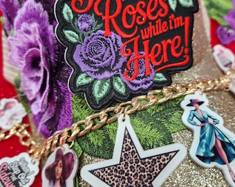 Patch Party Club "Cyber Monday Drip Bundle #2", "Give Me My Roses" (PURPLE) Mixed Assortment with Glitter Hat, for Jackets, Bags, DIY Crafts