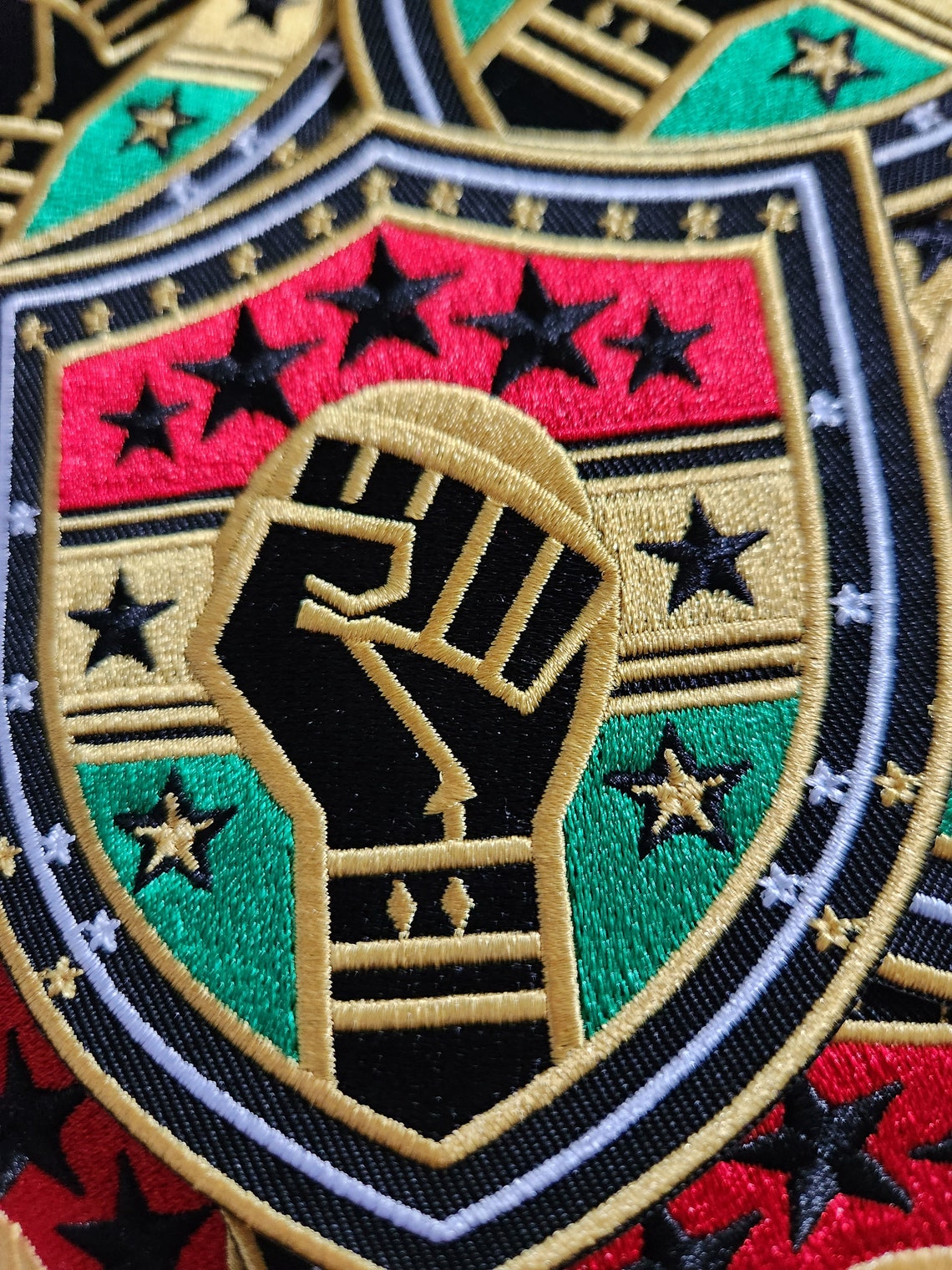 Heraldic Patch,(1-pc) "unity & Valor Fist" Embroidered Patch Sz 4 ...