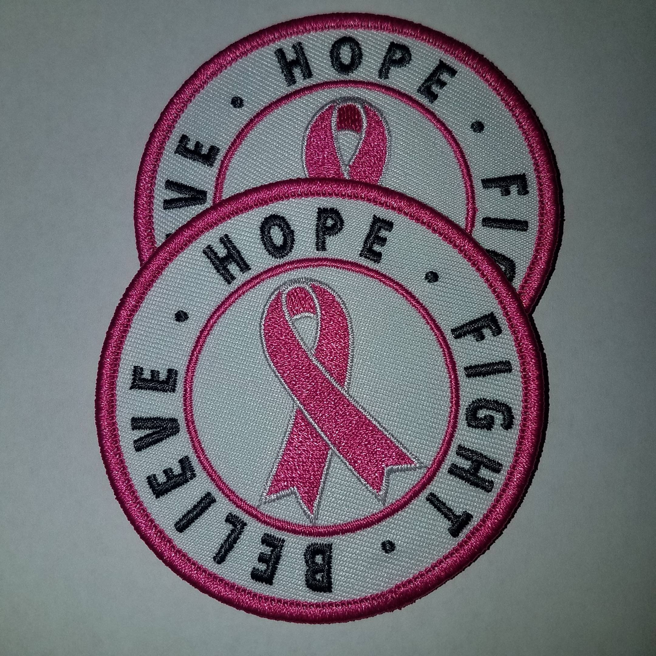 1x pink ribbon PATCH breast cancer fighter supporter feminist Awareness for shirt bag backpack jacket sew or Iron On Embroidered Applique