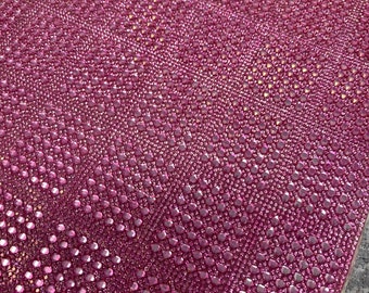 Square PINK Stones, Self-Adhesive Rhinestone Sheet, for Crafts: Blinging Clothes, Shoes, Handbags, Mugs & Wine Glasses,Size  10" x 16.5"