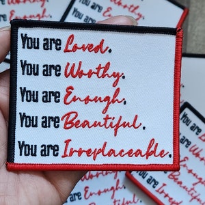 RF-patch 40Pcs Random Positive Affirmations Patches, Inspirational Phrases Iron On Patches For Clothes, Hats, Jeans, Backpacks, Etc