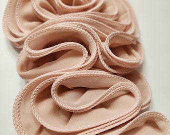 Patch Party Club, (1-pc) PINK Satin 10" Rose Appliqué, (Sew-on) Luxe Layered Petal Embellishments for Couture Crafting & Fashion DIY's