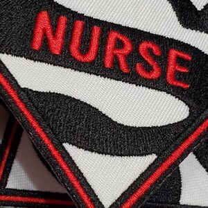 New Arrival, Super Nurse Badge Red/White/Black Embroidered Patch, Size 4, Iron-on Applique, DIY Patch for Clothing & Shoes image 6