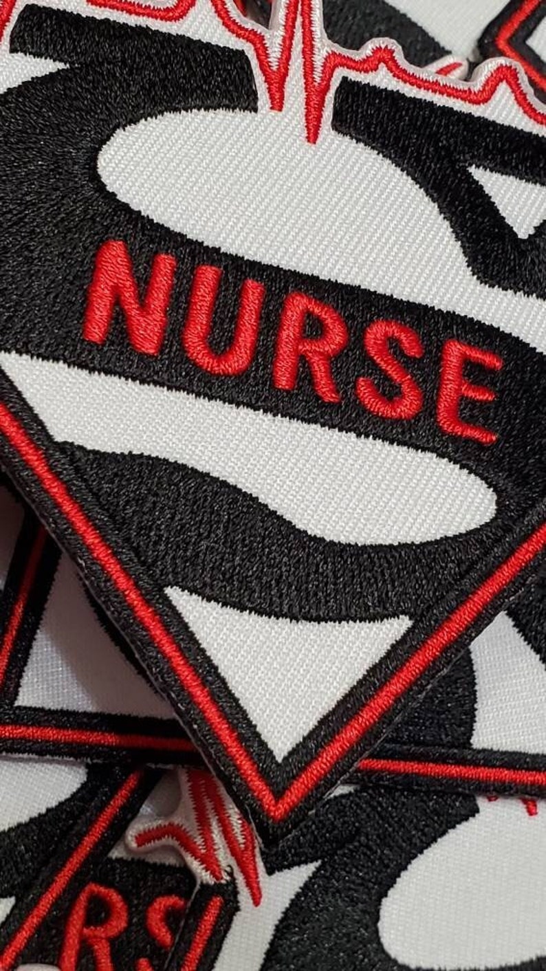 New Arrival, Super Nurse Badge Red/White/Black Embroidered Patch, Size 4, Iron-on Applique, DIY Patch for Clothing & Shoes image 6