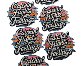 Patch Party Club (6-pc Wholesale Pack) "Catchin' Flights" Premium Iron-On Patches – Same Style, for DIY, Hats, Jackets, MSRP 55