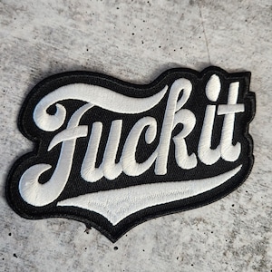 Sarcastic Patch, 1-pc &quot;F-IT&quot; Bold Statement Badge, Iron-On Embroidered Morale Patch, 4&quot; Black & White Applique for Clothing, Hats, and Shoes