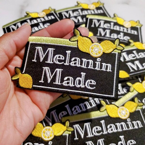 Súper lindo, parche popular "Melanin Made", parche termoadhesivo de 4" x 3", parche mágico de melanina, arte de bordado, parche para chaquetas, proyecto de bricolaje, manualidades