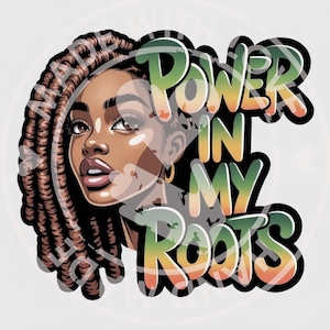 Patch Party Club (1-pc) “Power In My Roots” Faux Leather Focal Patch, 9” Statement Size, 3M Backing Peel-to-Press, DIY Jacket Hat Tote Bags