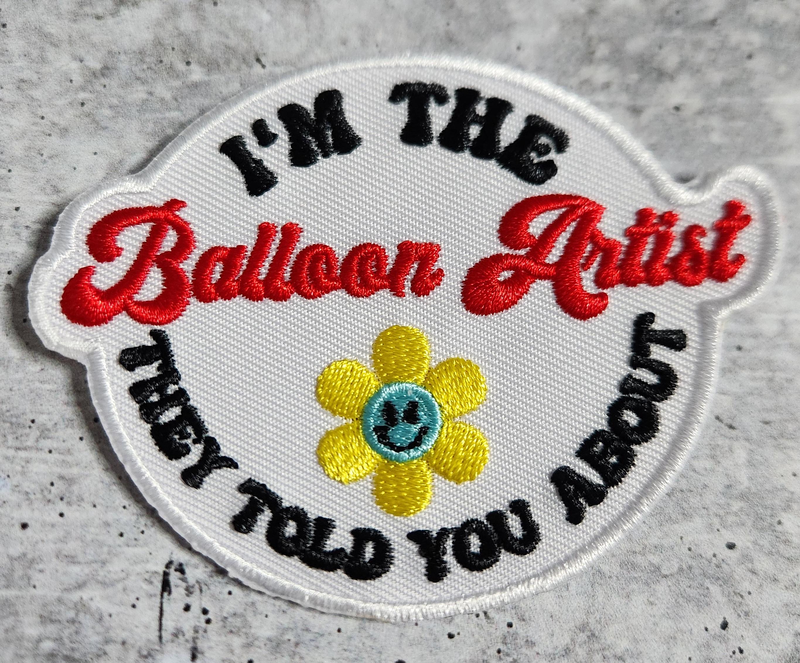 Patch Party Club, (1-pc) "I'm The Balloon Artist" Embroidered Iron-On Patch – Sz 3", Balloon Artist, Birthdays, Trucker Hats, Jackets, Bags