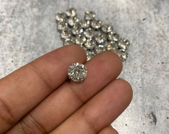 Silver 6mm Crystal Rivets, (100 pcs) "Rhinestone" Bulk Rivets,Rhinestones for Pearl Setting Machine, Easy to Apply, Great For Denim, DIY