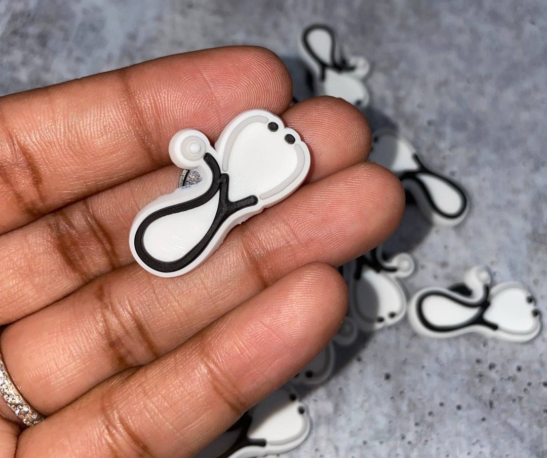Buy 1pc Blk/white stethoscope, Shoe Charm, Medical Charm Nurse, Tech