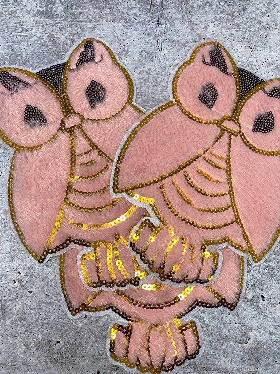 Sequins Owl Cloth Stickers, Owl Iron on Patches