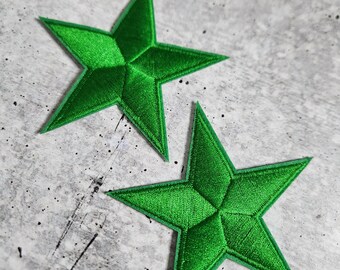 5 Toppe Stella Ricamate Verdi 7/8" | Applique A Ferro O Da Cucire Per Abbigliamento E Borse