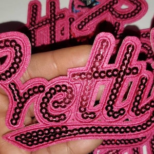 Sequins &quot;Pretty Patch,&quot; with butterfly 5&quot;-inch, Cute Appliques For Girls,  Clothing, and Backpacks; Iron-on Patch