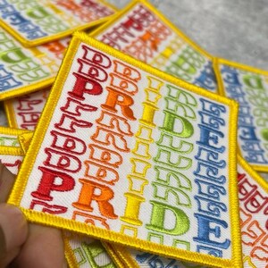 Kolekcja Pride: 1-częściowa, torba tęczowa PRIDE, rozmiar 3&quot;x3&quot; haftowana naszywka do prasowania/naszywka LGBTQ na kurtki, czapki, Crocsy, torby i nie tylko, prezenty Pride